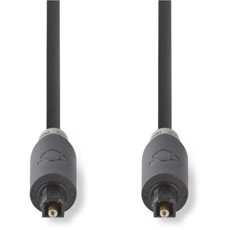 Câble Audio Optique Toslink Male Toslink Male 2.00 M Rond Pvc Anthracite Boite Avec Fenêtre - Nedis (1/3)