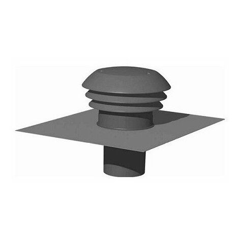 Unelvent – Chapeau de toiture 125mm pour évacuation VMC – Plastique gris ardoise – Grille de protection – Rejet d'air 320 m³/h