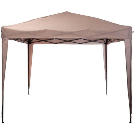 Tente Pliante Taupe 3x3m Montage Rapide, Protection Solaire Et Pluie - Ambiance (1/2)