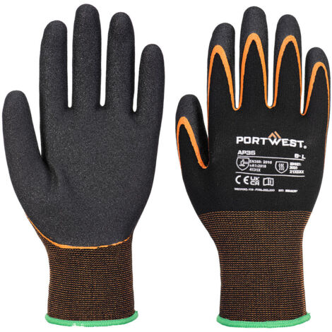 Gant Grip 15 Nitrile Double Paume - Xxl - Noir/orange - Portwest (1/2)