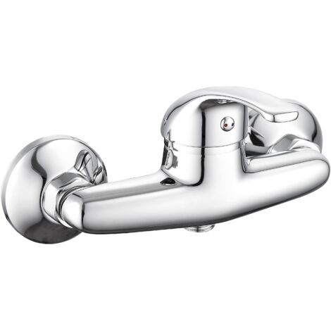 Eurosanit – Mitigeur thermostatique de douche mural chromé – Corps en laiton – Entraxe 150 mm – Poignée métallique – Cartouche céramique Ø40 mm