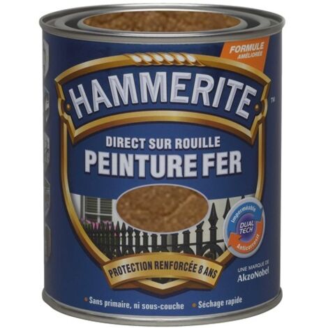 Hammerite – Peinture antirouille fer martelé 0.25l cuivre – Finition durable pour métal – Application facile – 70707 (1/7)