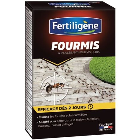 Anti fourmis granulés 120g – Insecticide à base de plantes – Action choc 48h – Efficacité jusqu'à 1 mois – Pour jardins et terrasses – Fertiligene