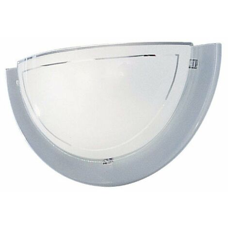 Eglo – Applique extérieure murale en métal et verre blanc – IP20 – E27 – 220-240V – Longueur 290mm – Hauteur 145mm – Ampoule non incluse - 83154-e27