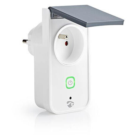 Prise extérieure intelligente blanche IP44 – Contrôle Wi-Fi – Compatible Amazon Alexa et Google Home – Programmation horaires – 3680W – Nedis (1/10)