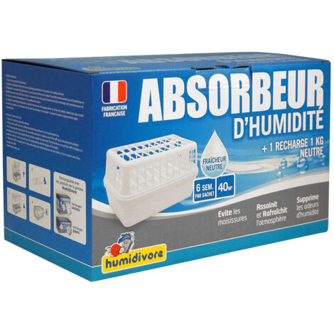 Absorbeur D'humidité Humidivore + Recharge 1kg Neutre - Humidivore (1/3)