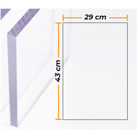 EDM – Assiette en polycarbonate transparent incassable 29x43cm – Épaisseur 4mm – Résistante aux chocs – Pour vitrage léger