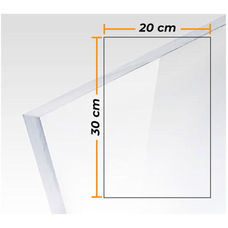 Plaque De Méthacrylate Transparente 3mm - 20x30cm.