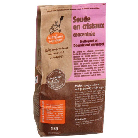 Soude en cristaux concentrée 1kg – Nettoyage émail, carrelages, canalisations – Dissout graisses, lessive, adoucissant – Ecodis (1/3)