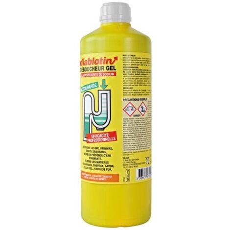Déboucheur Gel Canalisation Puissant DIABLOTIN 1 litre WC, Évier, Douche (1/3)