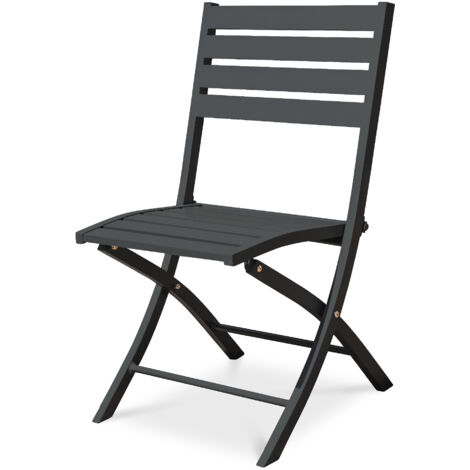 Chaise de jardin pliante en aluminium gris anthracite – Ultra légère et résistante aux intempéries – Pliage facile pour rangement compact – Citygarden