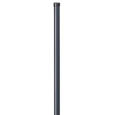 Dirickx – Poteau pour clôture rond en acier galvanisé gris H.110 cm – Finition plastifiée – Largeur 4.8 cm – Pour terrains accidentés (1/2)