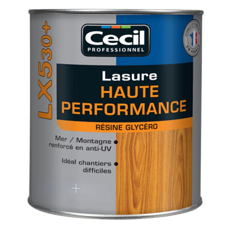 Lasure extérieure haute performance 1L – Teinte chêne clair – Aspect satiné pour bois exposés – Résine alkyde microporeuse – Cecil - LX530