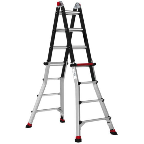 Tubesca Comabi – Échelle télescopique FLEX'UP 4x4 4,98m – Aluminium – Charge max 150kg – Norme EN 131-4 – Usage professionnel intensif