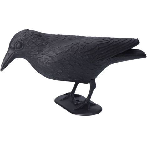 Épouvantail Corbeau Noir Polypropylène 36x13x18cm – Répulsif pour Oiseaux Extérieur (1/3)