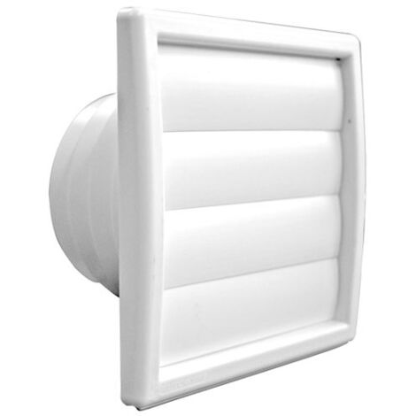 Clapet extérieur à volets blanc 100 à 130mm – Bouche VMC pour espaces confinés – Ø100 à 130mm – Extérieur 155mm – Autogyre