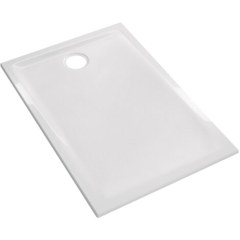 Geberit – Receveur de douche à encastrer 100x80 cm – Extra plat en céramique – Antidérapant – Bonde de 90 mm incluse