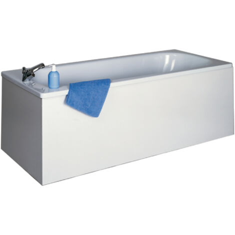 Neova – Habillage de baignoire hydrofuge blanc 160x54cm – Mélaminé 16mm – Résistant à l'humidité – Vérins réglables inclus