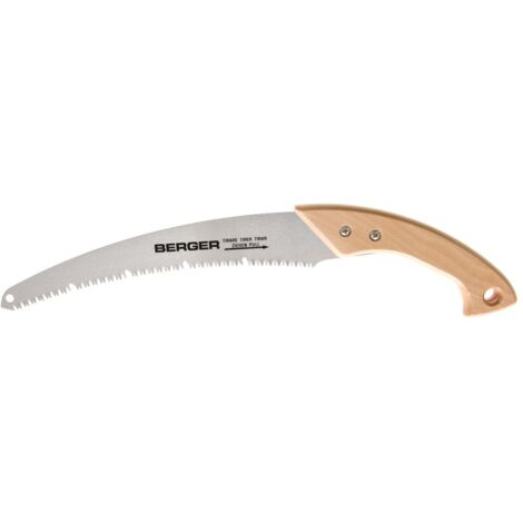 Scie Arboricole Berger - Lame Chromée, Courbée Avec Denture à Espace Pour Bois Tendre Ou Vert. Poignée En Hêtre. Longueur De Lam (1/4)