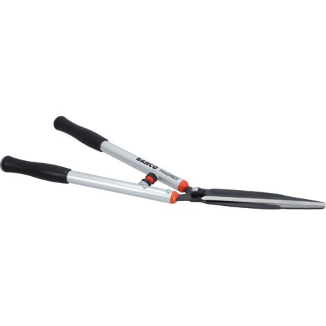 Cisaille à Haie Bahco à Lames Droites (20cm) Et Manches Aluminium Longs (36cm). Lame En Acier Trempé.
