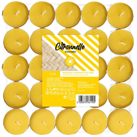 Bougie Anti-moustiques Chauffe Plat Citronnelle (x50) - Devineau