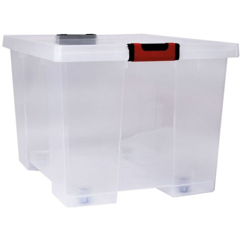 Clipstock Boite De Rangement 75l Naturel Avec Roulettes - Eda (1/2)