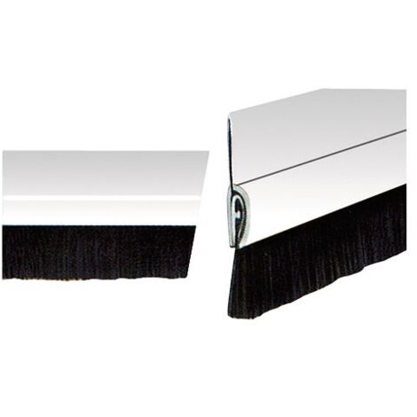 Bas de porte garage argent 3x85cm – Aluminium avec brosse dense – Fixation par vis – Isolation efficace pour divers types de portes – Mistral
