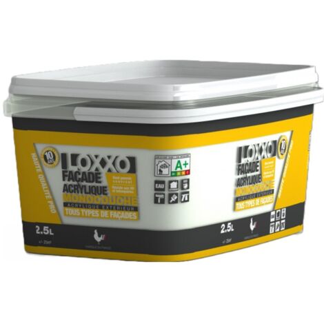 Peinture façade acrylique monocouche 2,5L – Mat garnissant pour béton et anciennes peintures – Résiste aux UV et intempéries – Loxxo (1/4)
