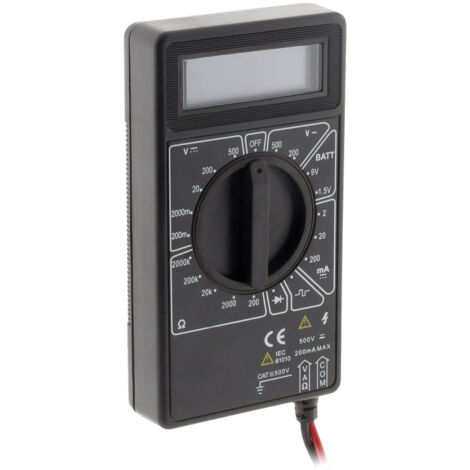 Zenitech – Multimètre digital 19 calibres – Affichage LCD – CAT III jusqu'à 600V – 7 fonctions pour tension, courant et résistance (1/5)