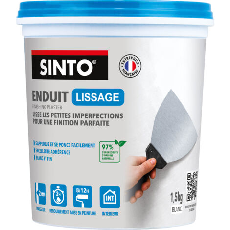 Enduit lissage pâte 1,5kg Blanc SINTO