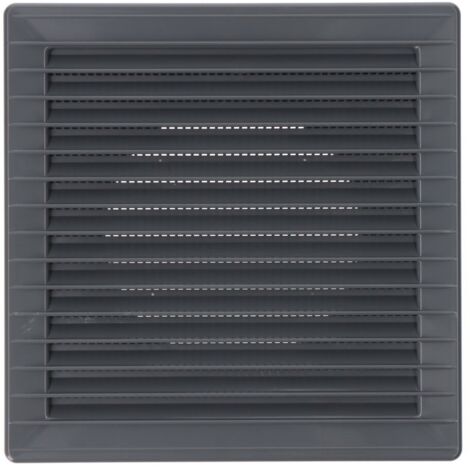EDM – Grille aération VMC carrée 170x170mm – Ø100mm, moustiquaire intégrée, installation encastrée, ABS gris – Lot de 2 (1/3)