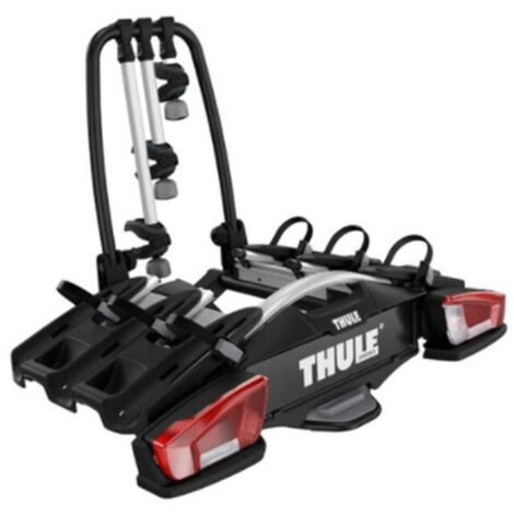 Porte-vélos Velocompact 3 vélos – Capacité 46 kg – Accès coffre avec vélos chargés – Compatible VTT et électriques – Thule
