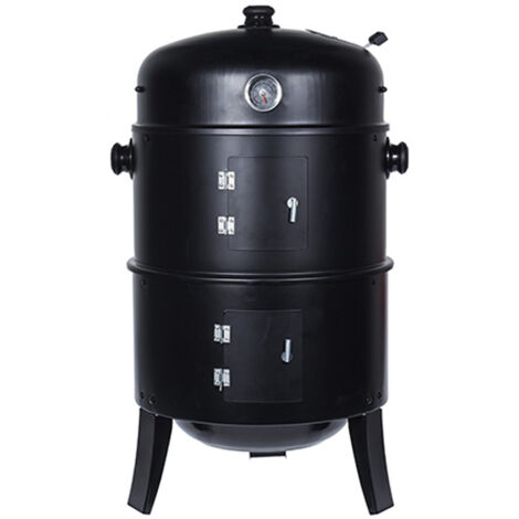 Barbecue Fumeur Baril Noir Fumoir Et Grillade Polyvalents - Bbq Collection (1/2)