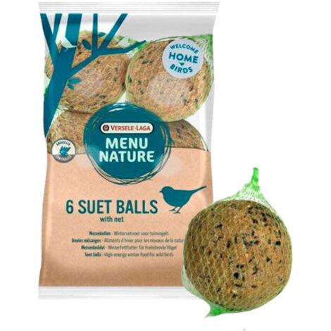 Menu Oiseaux Du Ciel Nature Boule De Graisse 90 G X 6 Avec Filet - Versele Laga
