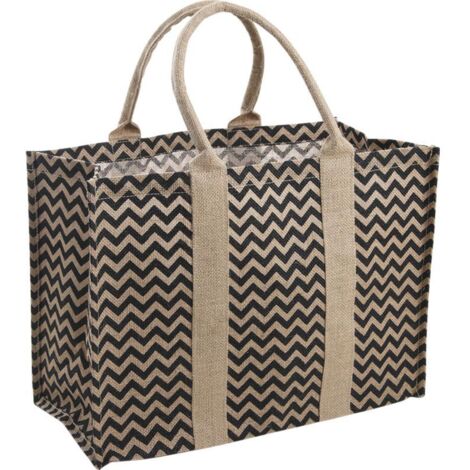 Cabas En Toile De Jute Renforcée - Motif Zébré - Aubry Gaspard (1/2)