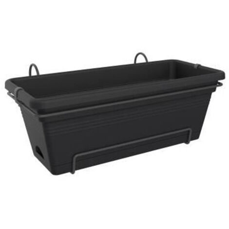 Jardinière Green Basics Xl Noire Jardinière Modulable Xl Noire Pour Balcon Et Terrasse - Elho