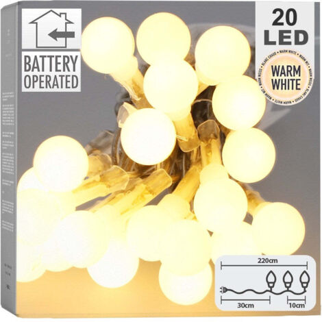 Guirlande Lumineuse LED à Piles Onion 2 m Blanc Chaud 2700K