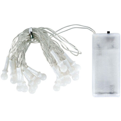 Guirlande lumineuse intérieur 2m blanc froid 20 LED à piles - Feeric lights & christmas | Leroy Merlin