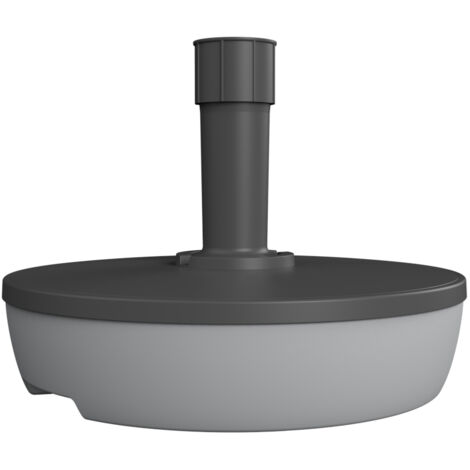 Pied de parasol rond en plastique à remplir 20 L gris foncé/béton - EDA