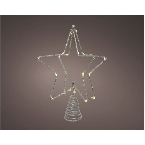 Fil Microled étoile D'arbre De Noël Argent, 20x20x25cm. Lumineo (1/2)