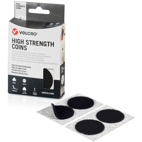 Pièces Adhésives Avec Fermeture Ultra-forte, 6 Jeux, Noir, 45mm (1/4)