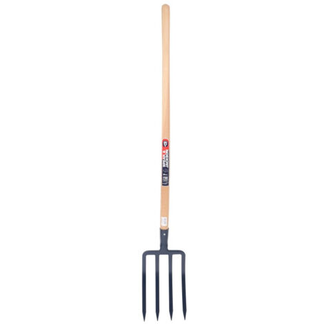 Fourche à bêcher à douille 4 dents de 30 cm manche bois pomme 100 cm