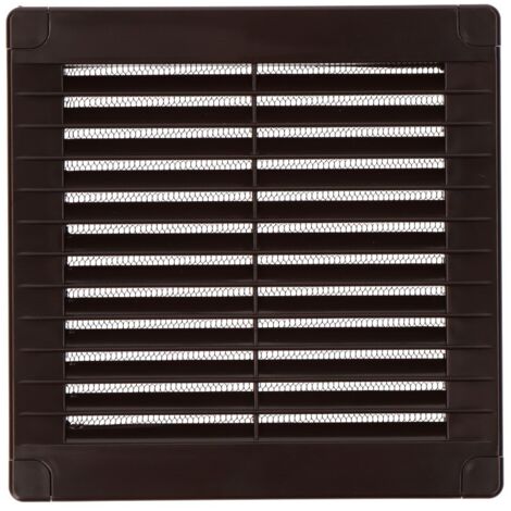 Grille de ventilation carrée avec bouchons fabriquée en ABS de couleur marron 15x15x0,7cm (1/3)