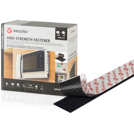 Velcro VEL-PS20009 -Bande de fixation, type crochet solide, largeur 2,0 in (50 mm) x longueur 16,4 ft (5 m), noir, 1 rouleau (1/7)
