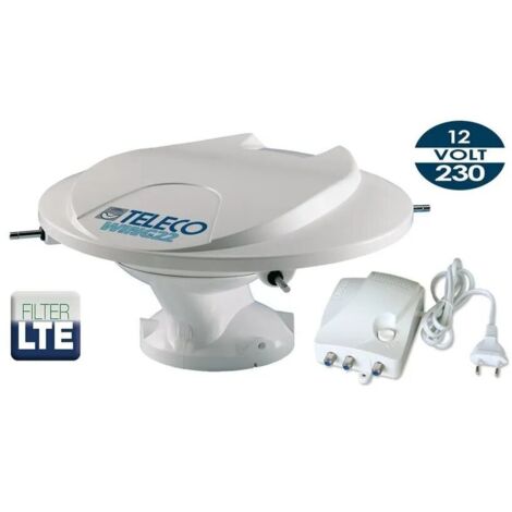 Antenne Tv Omnidirectionnelle Wing22 Avec Amplificateur At412 5g, Câble Coaxial De 5m - Teleco