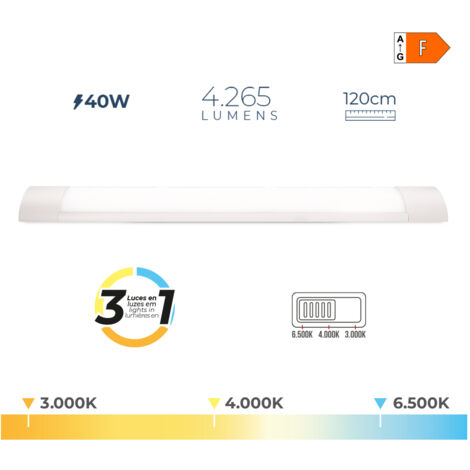 Lampe LED EDM 31866 F 40 W 4265 LM (3000 K) (4000 K) (6500 K) - Marque : EDM Produit - EAN : 8425998318661 (1/2)
