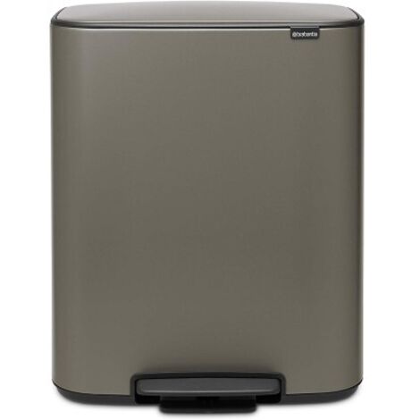 Poubelle Bo Pédale 2x30l Platinium Tri Sélectif élégant Et Spacieux - Brabantia (1/5)