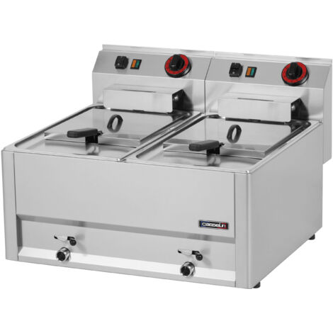 Friteuse Professionnelle électrique vanne de vidange 2x8 litres Casselin