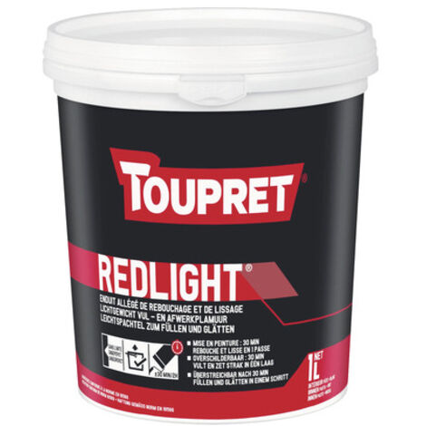 Enduit Allégé De Rebouchage Et De Lissage Toupret Bat Redlight 1l - Toupret