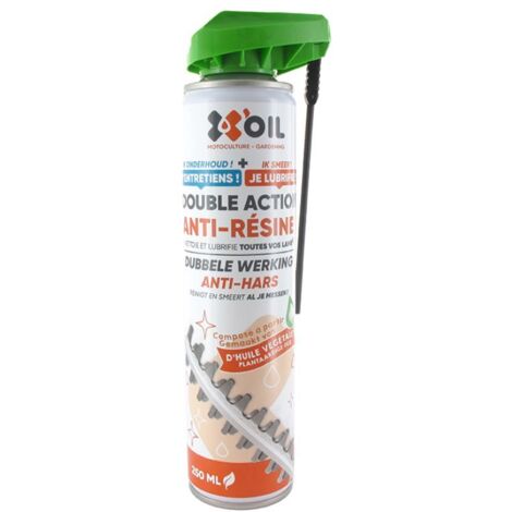 Aérosol X'oil Anti-résine 100% Végétal, Nettoyant Et Lubrifiant Pour Lame De Taille-haie, Sécateurs. Bombe De 250ml.